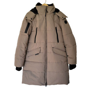 Noize Mid Length Parka Winter Jacket Addie Sz M Khaki Neutral Minimalist Warm